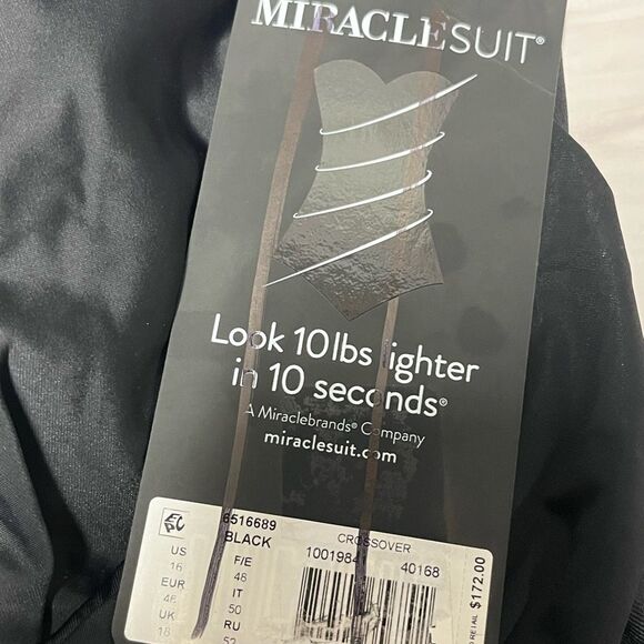 NWT Miraclesuit | Black Crossover One Piece Swimsuit 16 - Picture 8 of 8